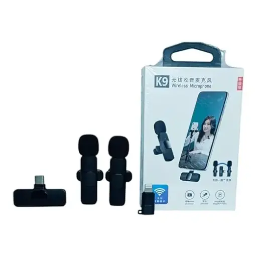 2-in-1 K9 Wireless Clip Microphone – Portable Mini Mic with Universal Type-C for All Devices (with Dual Mic)