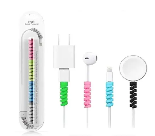 Spiral Charger Cable Protector Data Cable Saver Charging Cord (20 Pcs Set)